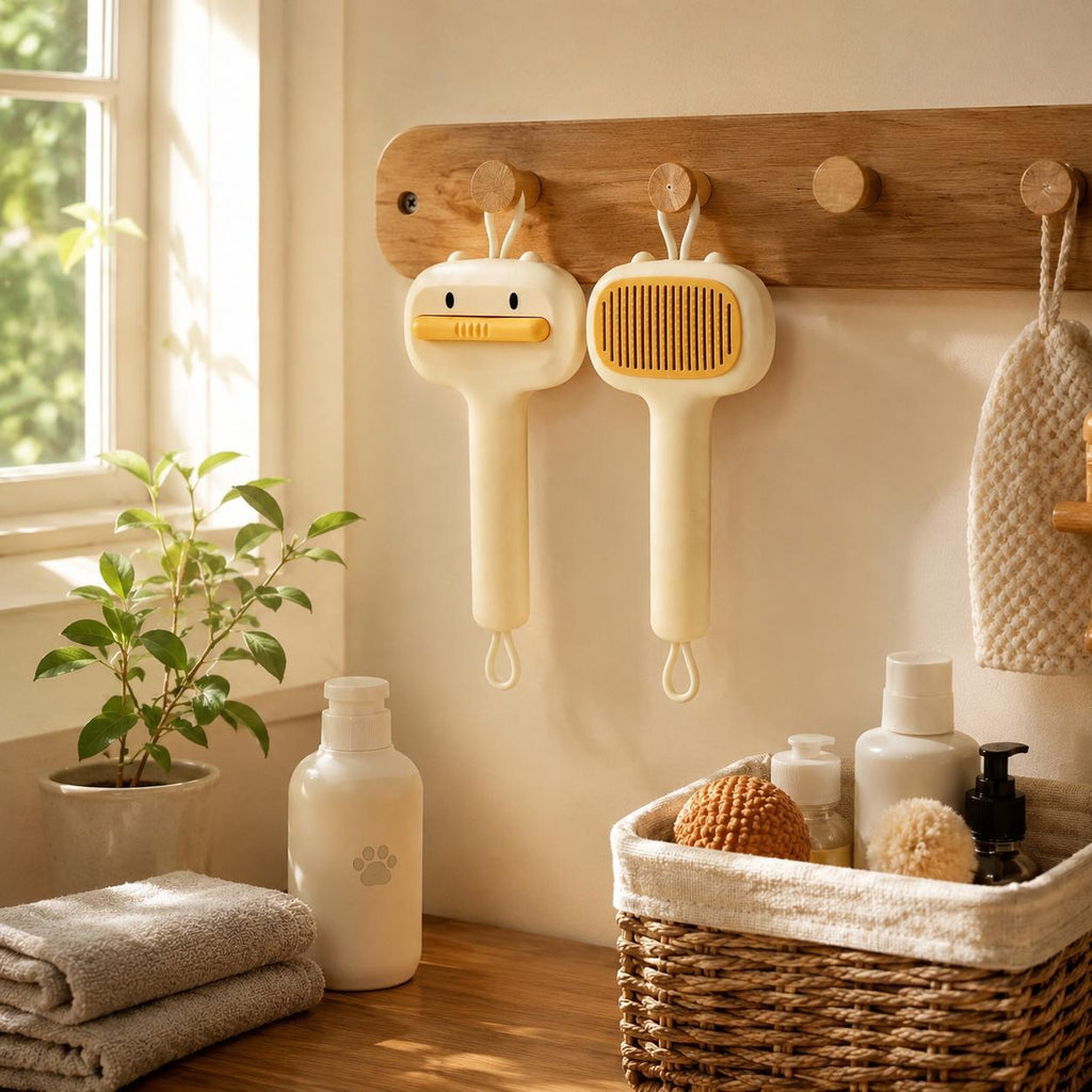 Maetiva Duck Brush — Self-Cleaning Slicker for Cats & Dogs