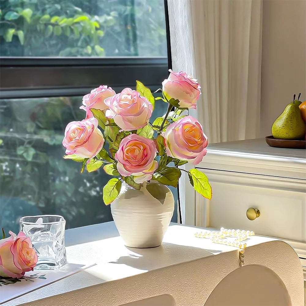 Soft Snow Bloom Faux Floral Arrangement