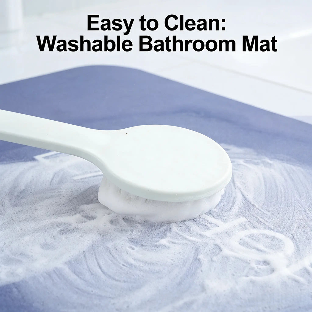 Bathroom Mat — Quick-Dry, Non-Slip, Plush, Absorbent, Machine Washable