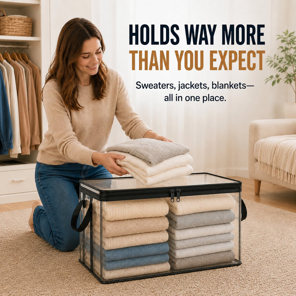 Large Heavy-Duty Thick Plastic Clear Storage Bag