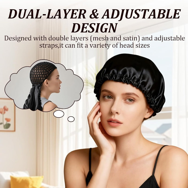 2-in-1 Satin Mesh Hair Wrap