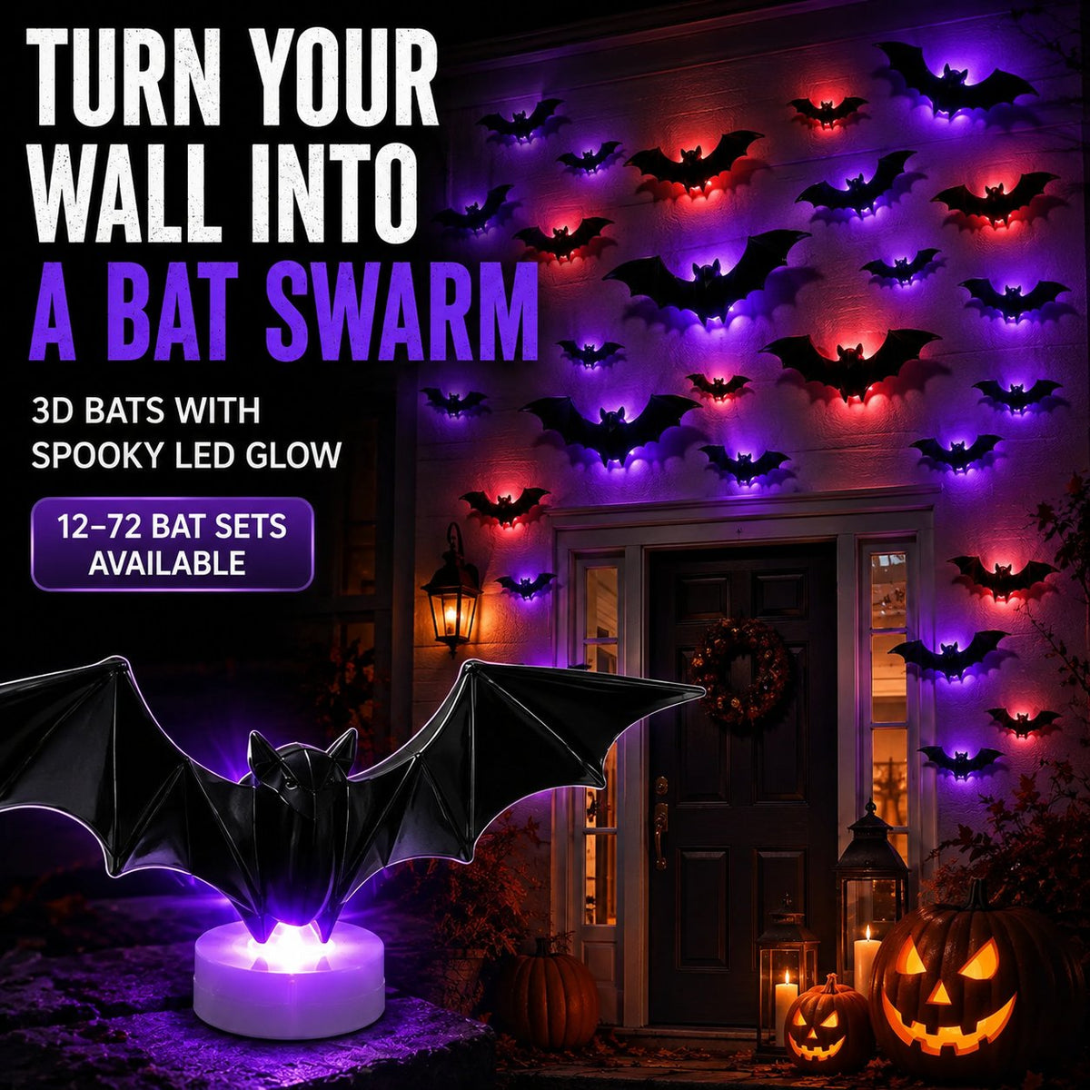 3D LED Flying Bat Wall Decor