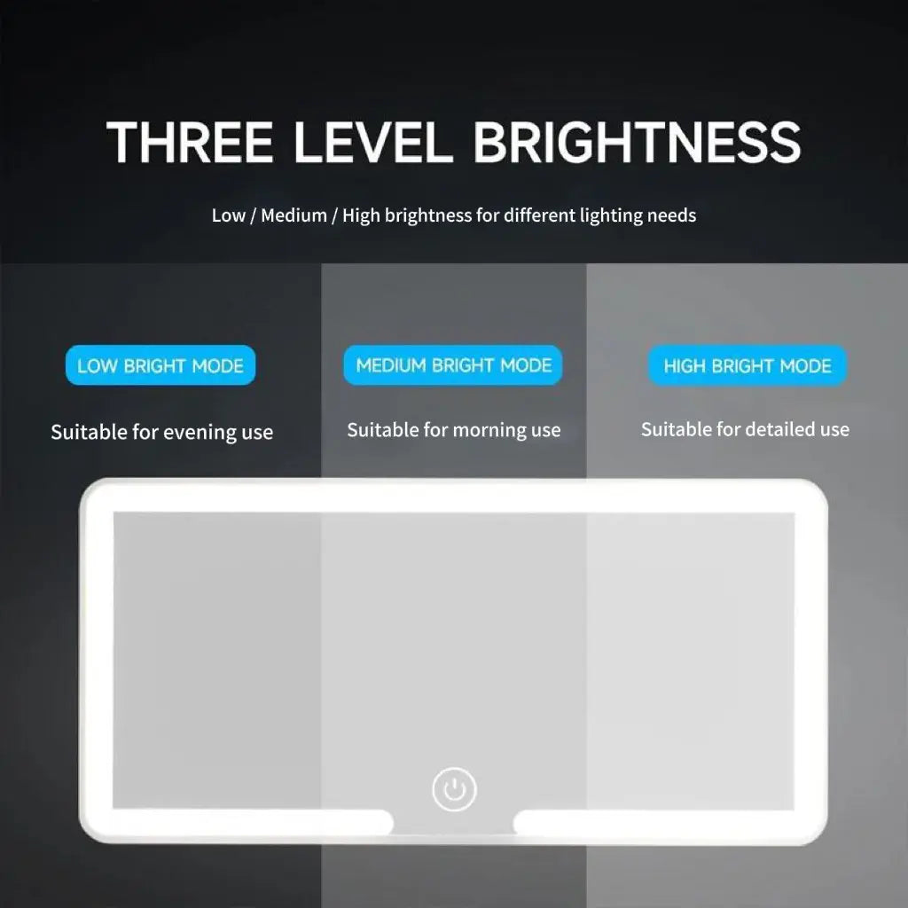 LED Car Sun Visor Mirror Light — Dimmable, Rechargeable, Touch Control, Portable, Universal Fit, USB Powered