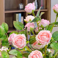 Blush Bubble Rose Cluster Faux Floral Arrangement