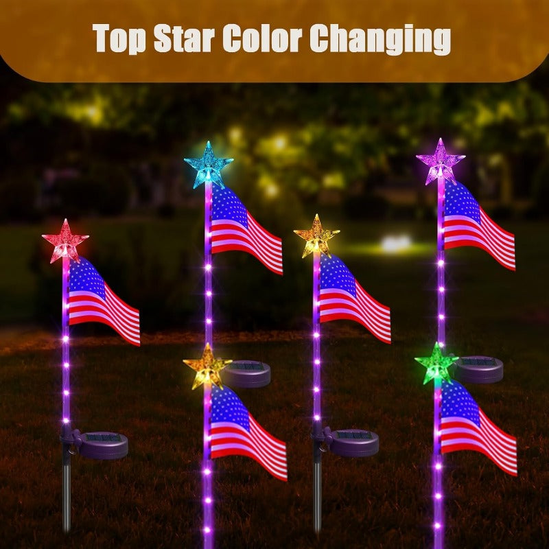 Solar American Flag Lights