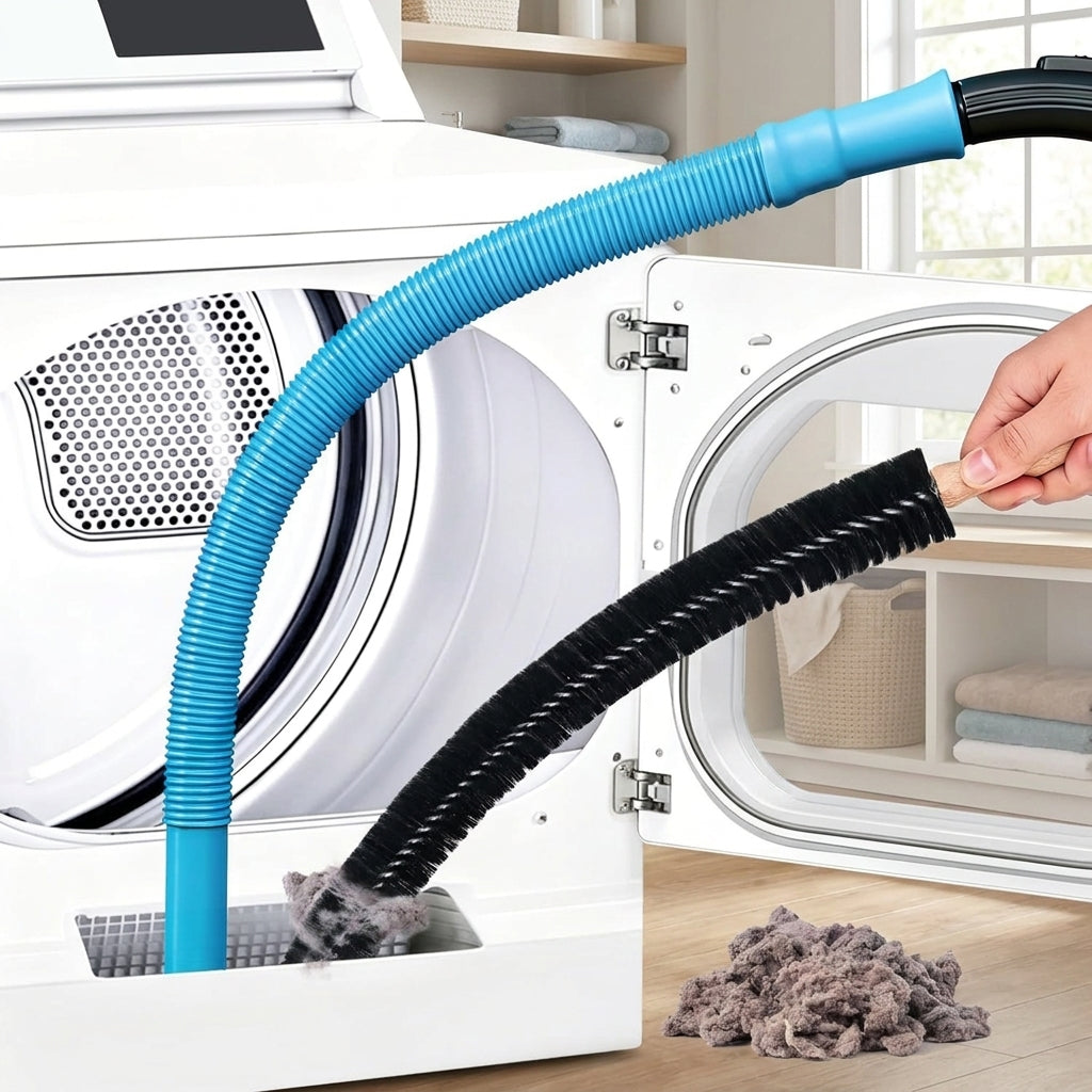Dryer Vent Cleaner Kit — Flexible, Rotating Brush, Lint Remover, Duct Brush, Extendable, Power Drill Attachment