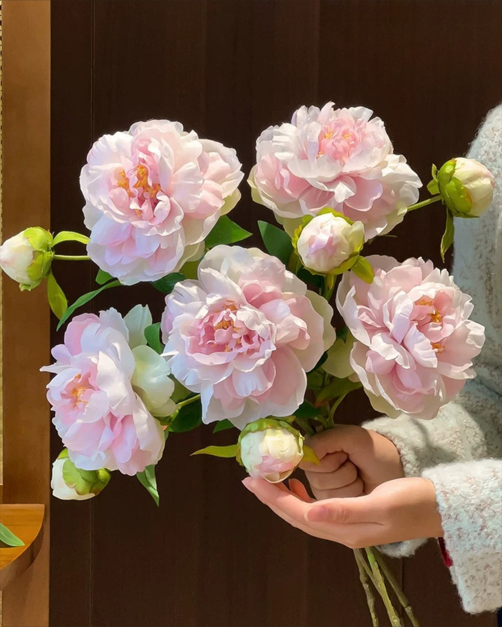 Blush Peony Bloom Faux Floral Arrangement