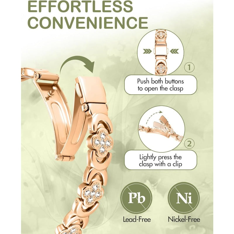 GlamClover Infinity Clover Copper Magnetic Bracelet with Adjuster