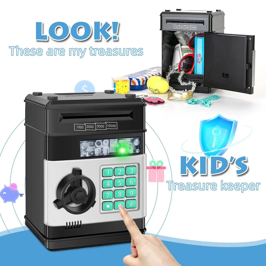 Electronic ATM Piggy Bank — Digital Display, Password Protected, Coin Slot, Bill Feeder, Realistic Sounds, Kids Gift
