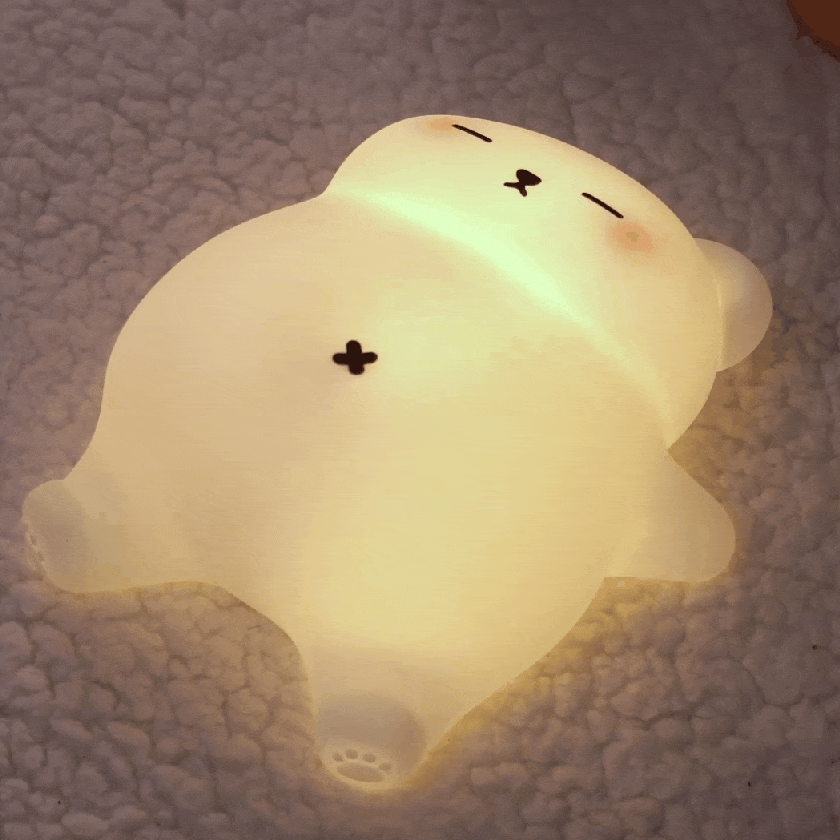 Maetiva® Breathing Bear Snuggly  Squishy Silicone Sleeping Companion Sound LED Night Light Perfect Gift