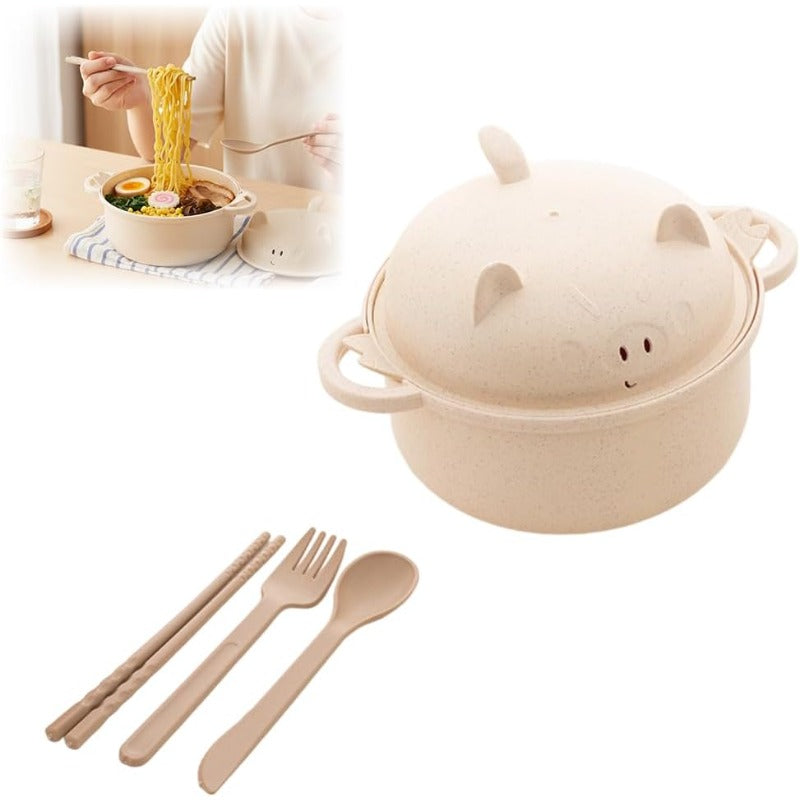 Cute Piggy Ramen Bowl Set