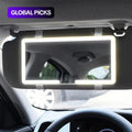 LED Car Sun Visor Mirror Light — Dimmable, Rechargeable, Touch Control, Portable, Universal Fit, USB Powered