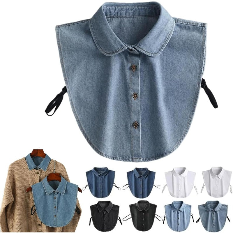 Breathable Denim Detachable Collar