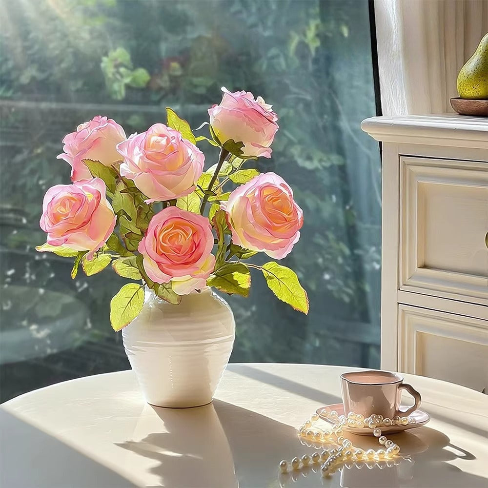 Soft Snow Bloom Faux Floral Arrangement