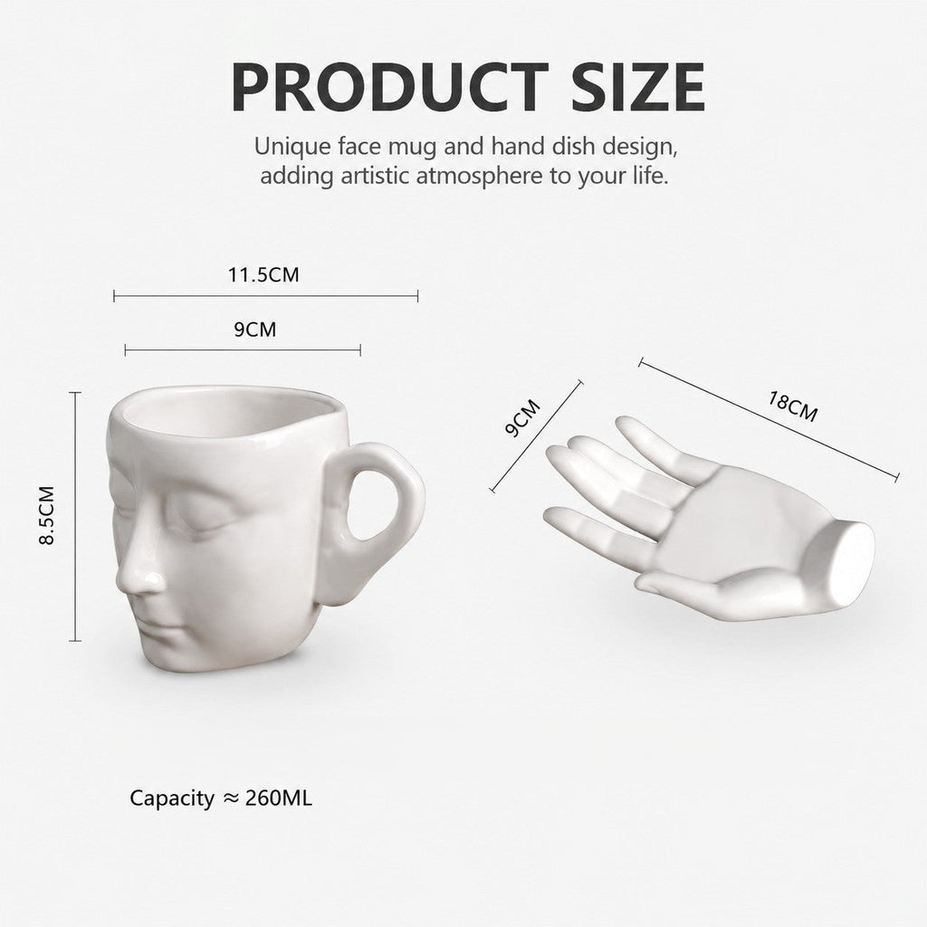 Quiet Mind Artistic Ceramic Face Mug
