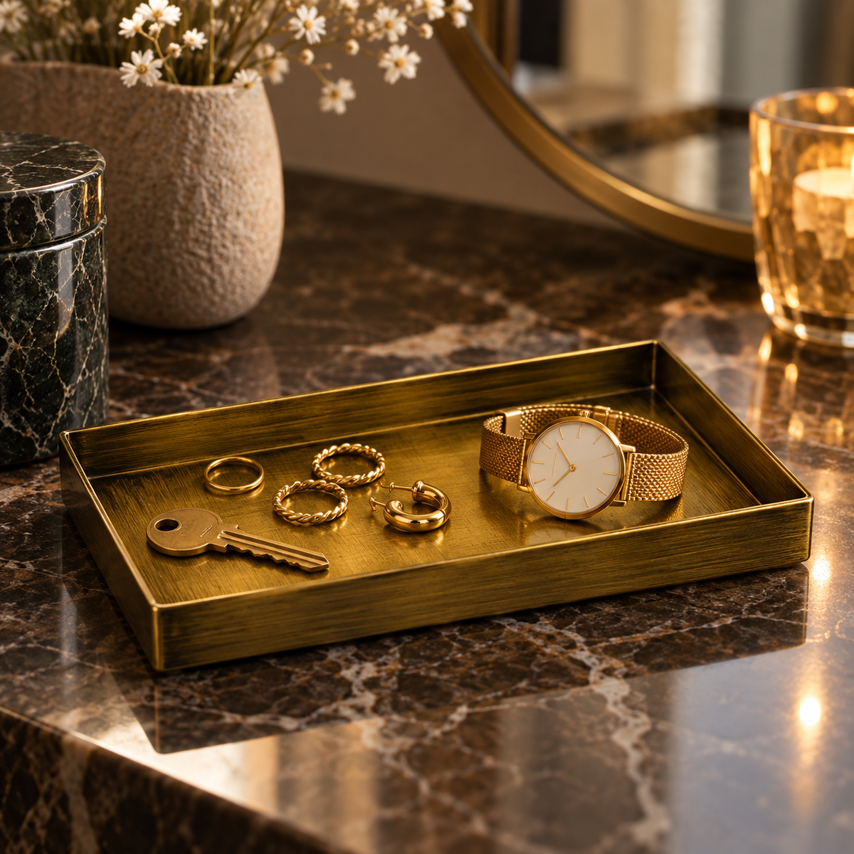 Luxury Gold Color Metal Serving Trays