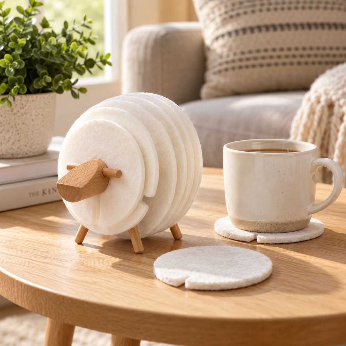 Sheep Shape Anti Slip Drink Coasters