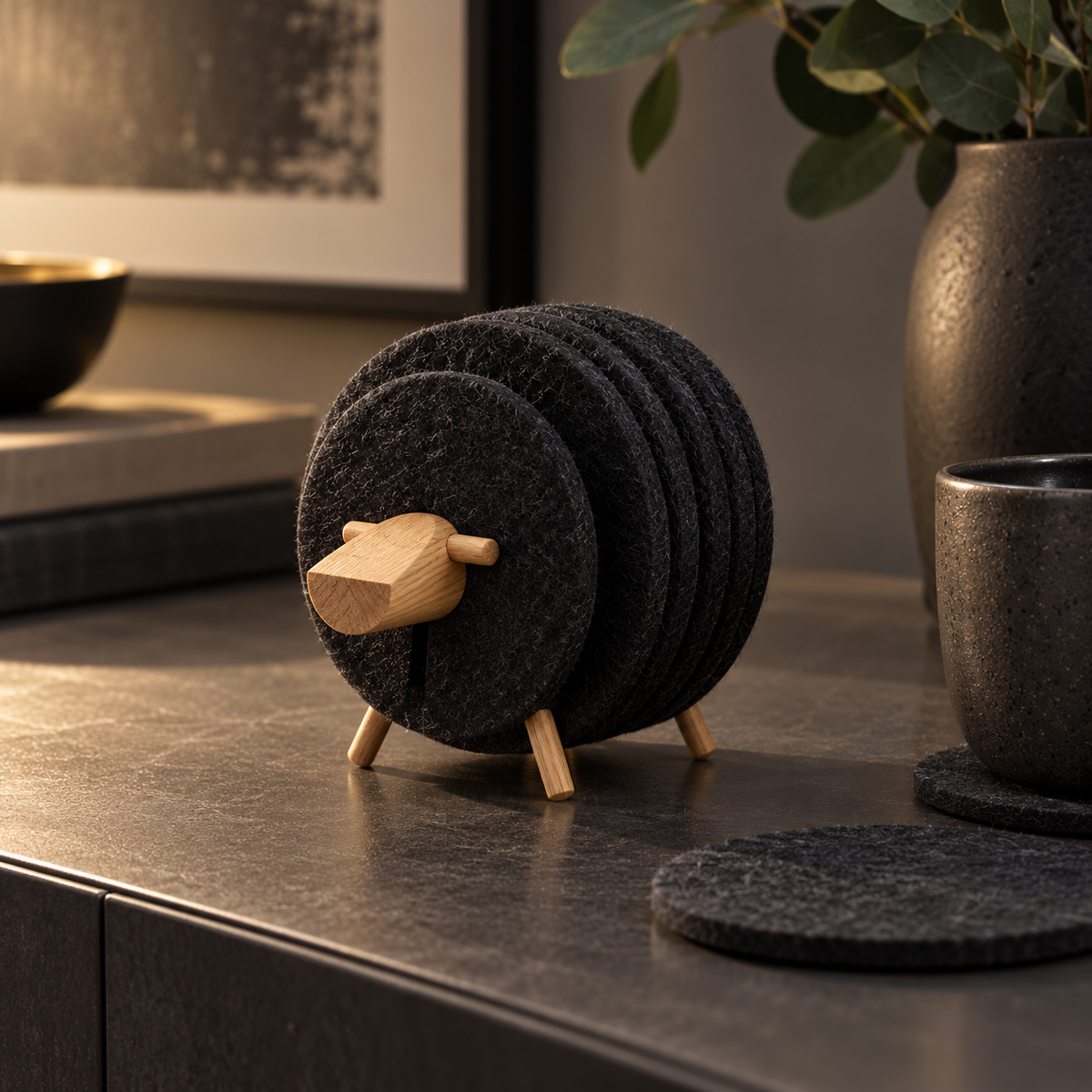 Sheep Shape Anti Slip Drink Coasters