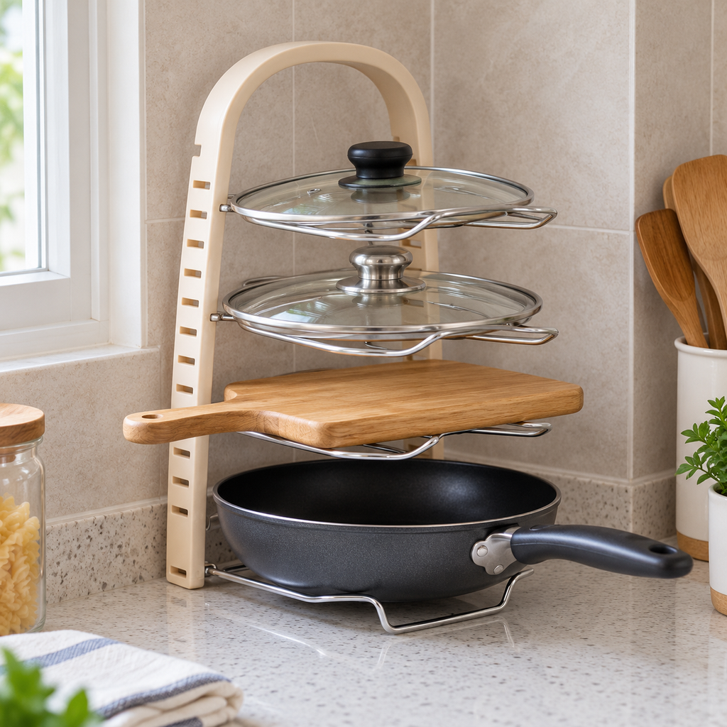 Stainless Steel Pot Lid Rack Spoon Holder