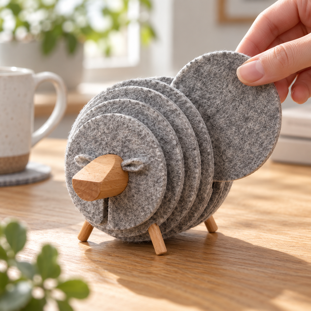 Sheep Shape Anti Slip Drink Coasters