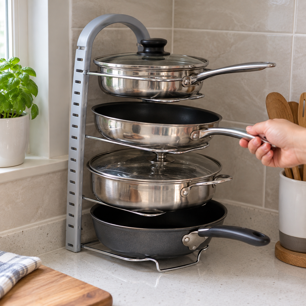 Stainless Steel Pot Lid Rack Spoon Holder