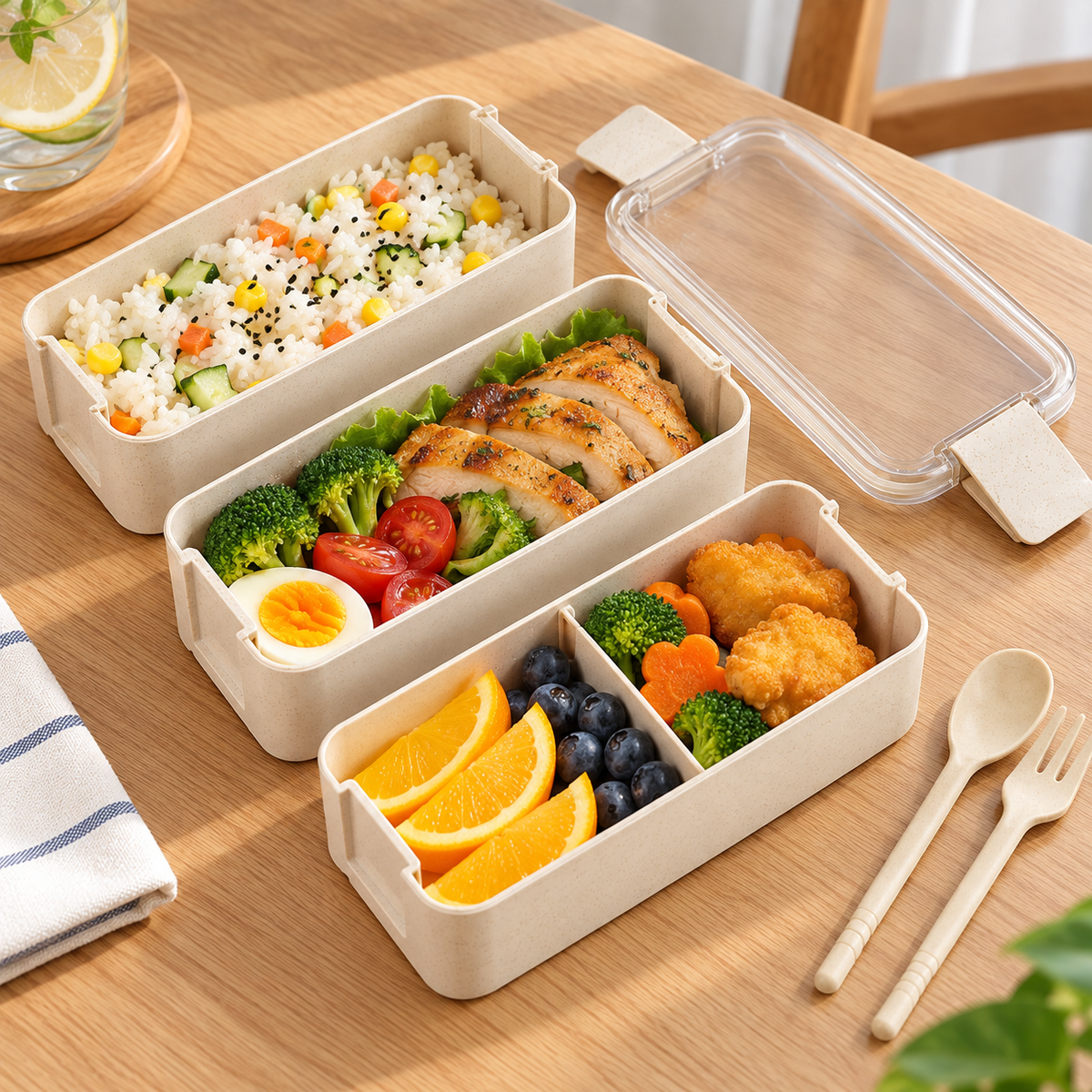3 Layers Healthy Material Lunch Box