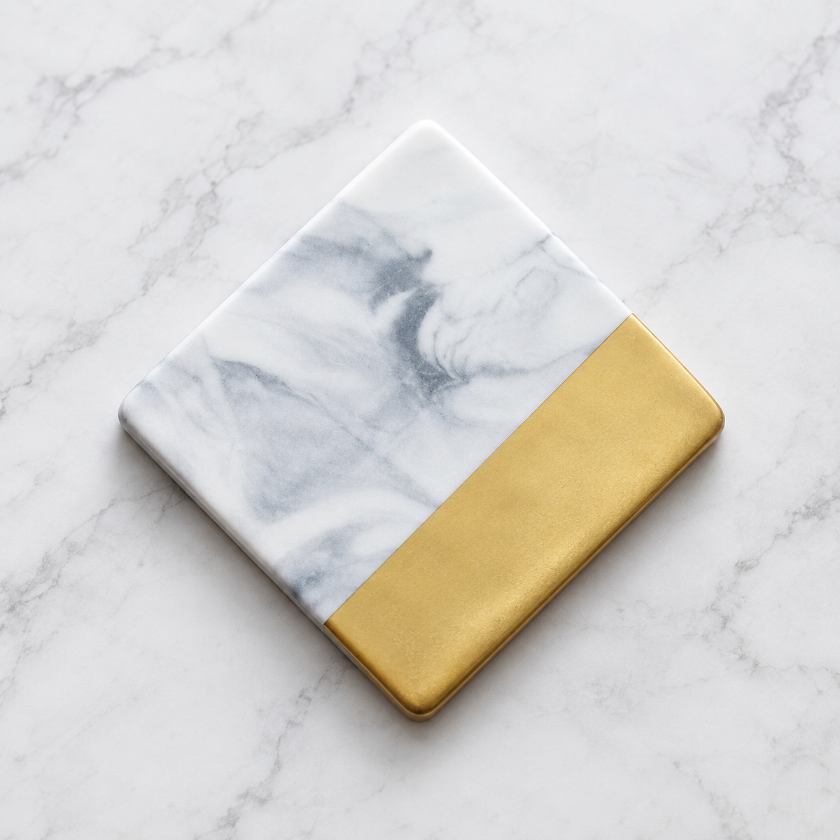 Luxury European Style Marble Stripes Ceramic Coaster