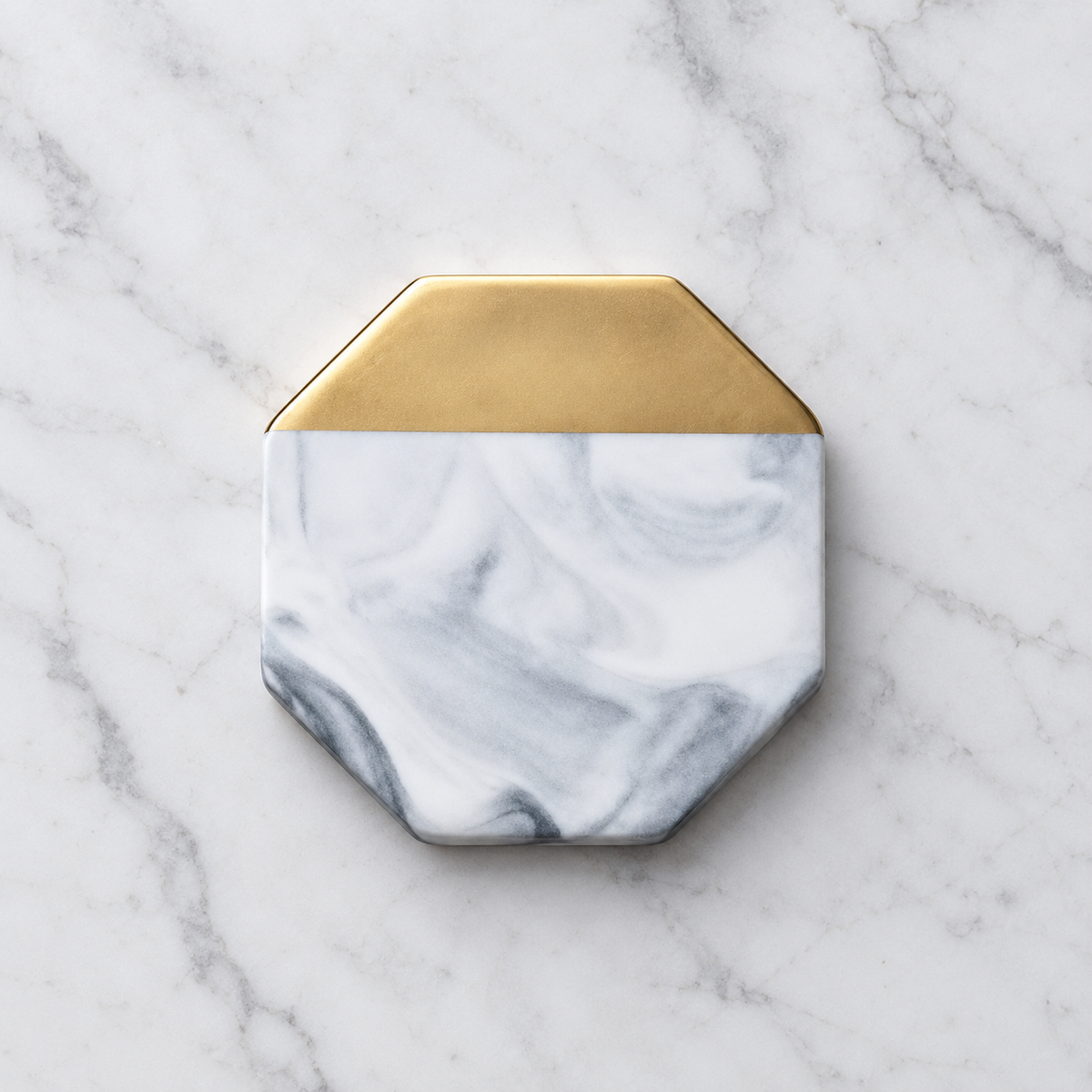 Luxury European Style Marble Stripes Ceramic Coaster