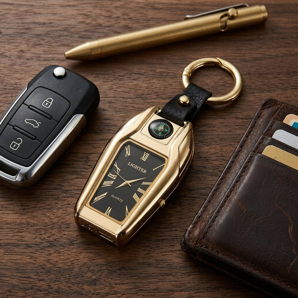 Elegant Car Keychain Watch Light