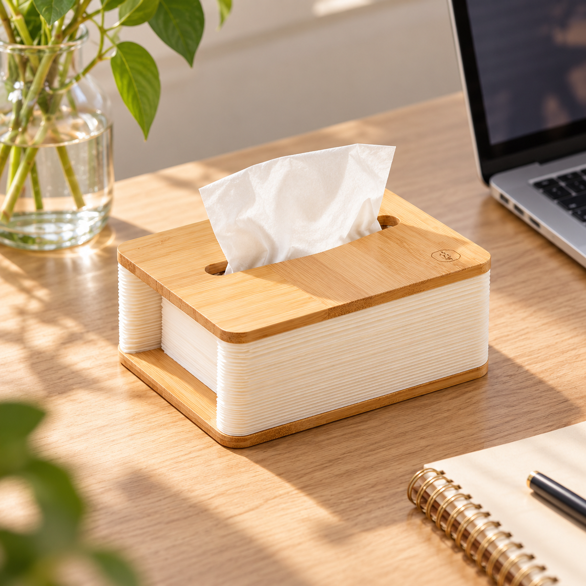 Nordic Bamboo Foldable Tissue Box