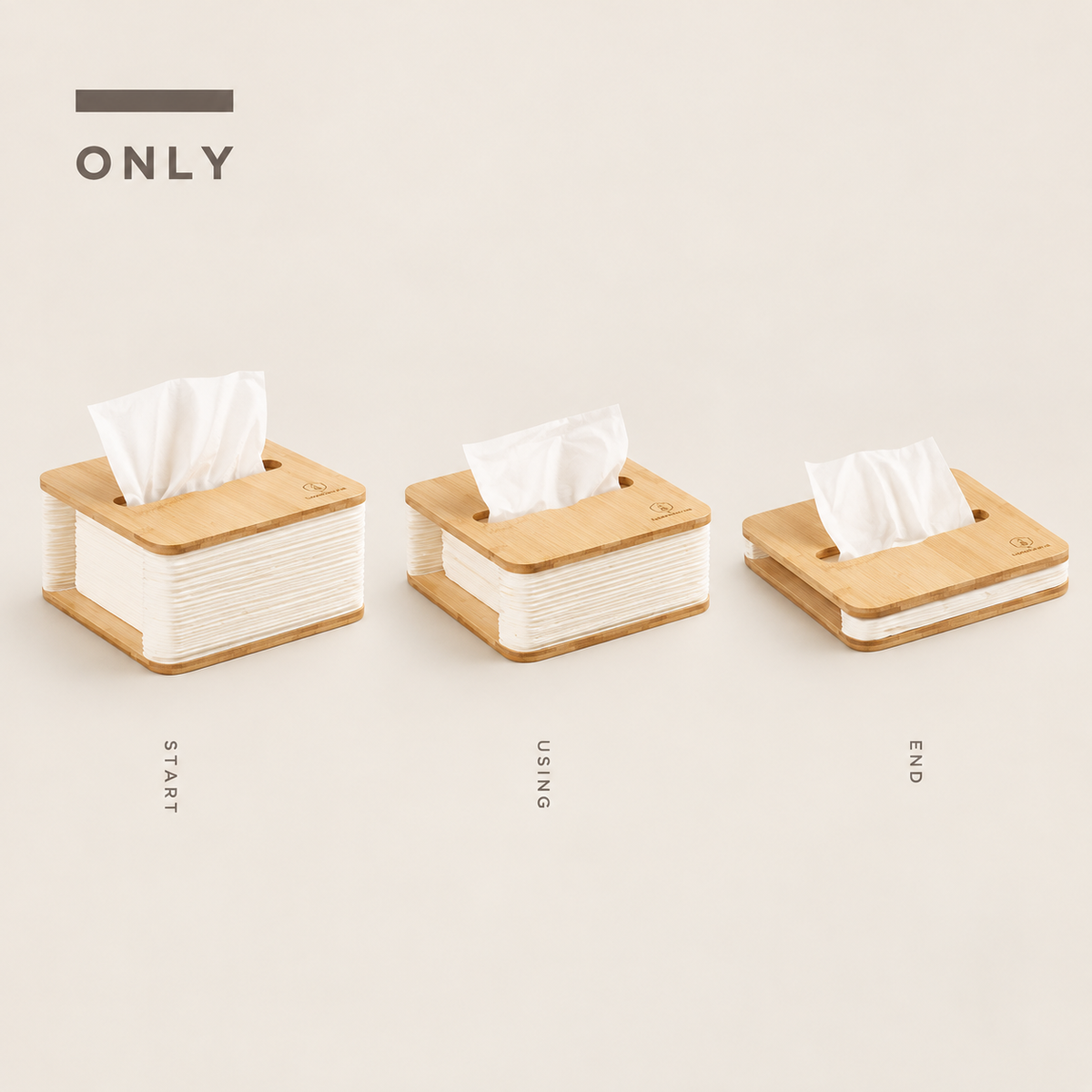Nordic Bamboo Foldable Tissue Box