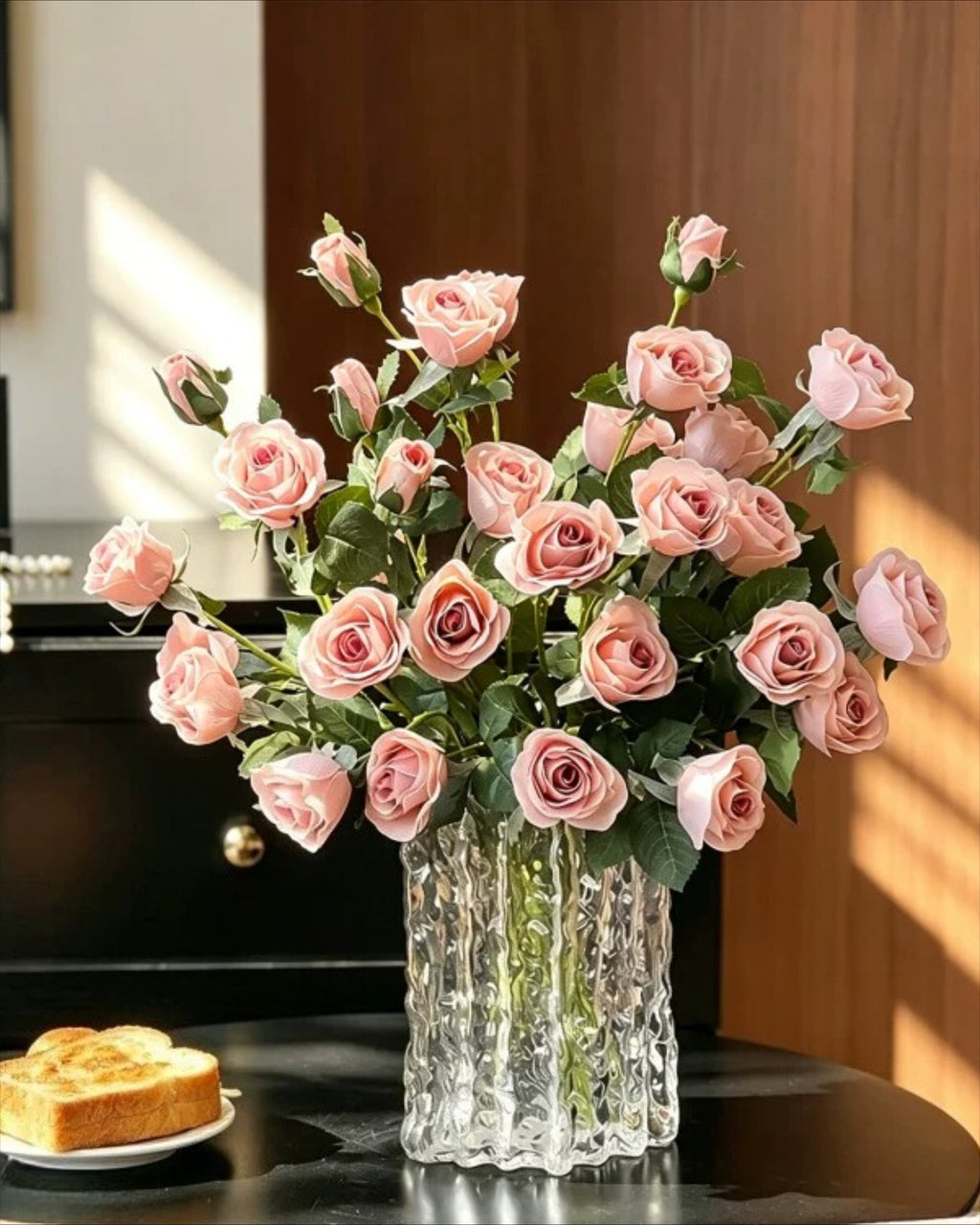 Dusk Blush Rose Faux Floral Arrangement