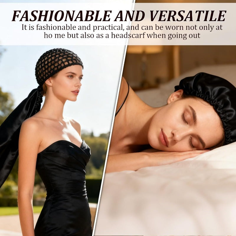 2-in-1 Satin Mesh Hair Wrap
