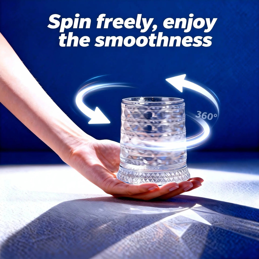 Whiskey Glass — Spinning, Crystal, Elegant, Unique, Modern, Luxury