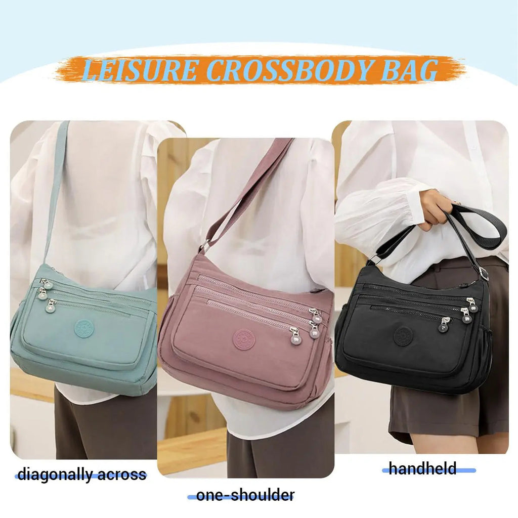 Nylon Crossbody Bag — Lightweight, Adjustable Strap, Water-Resistant, Everyday Carry, Travel Friendly, Secure Zipper