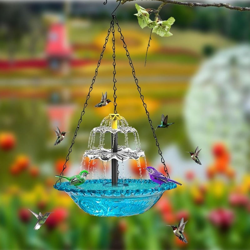 Solar Powered Hanging Bird Bath