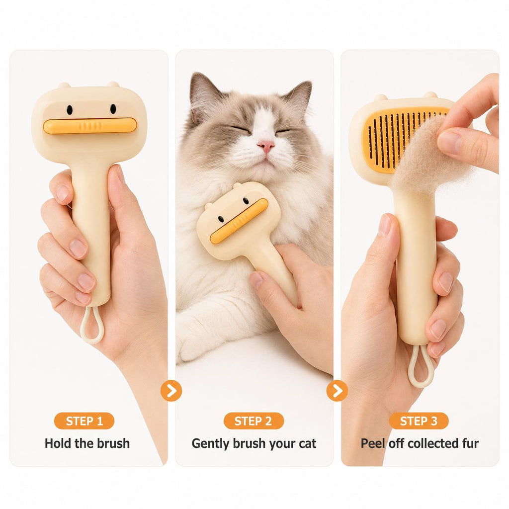Maetiva Duck Brush — Self-Cleaning Slicker for Cats & Dogs