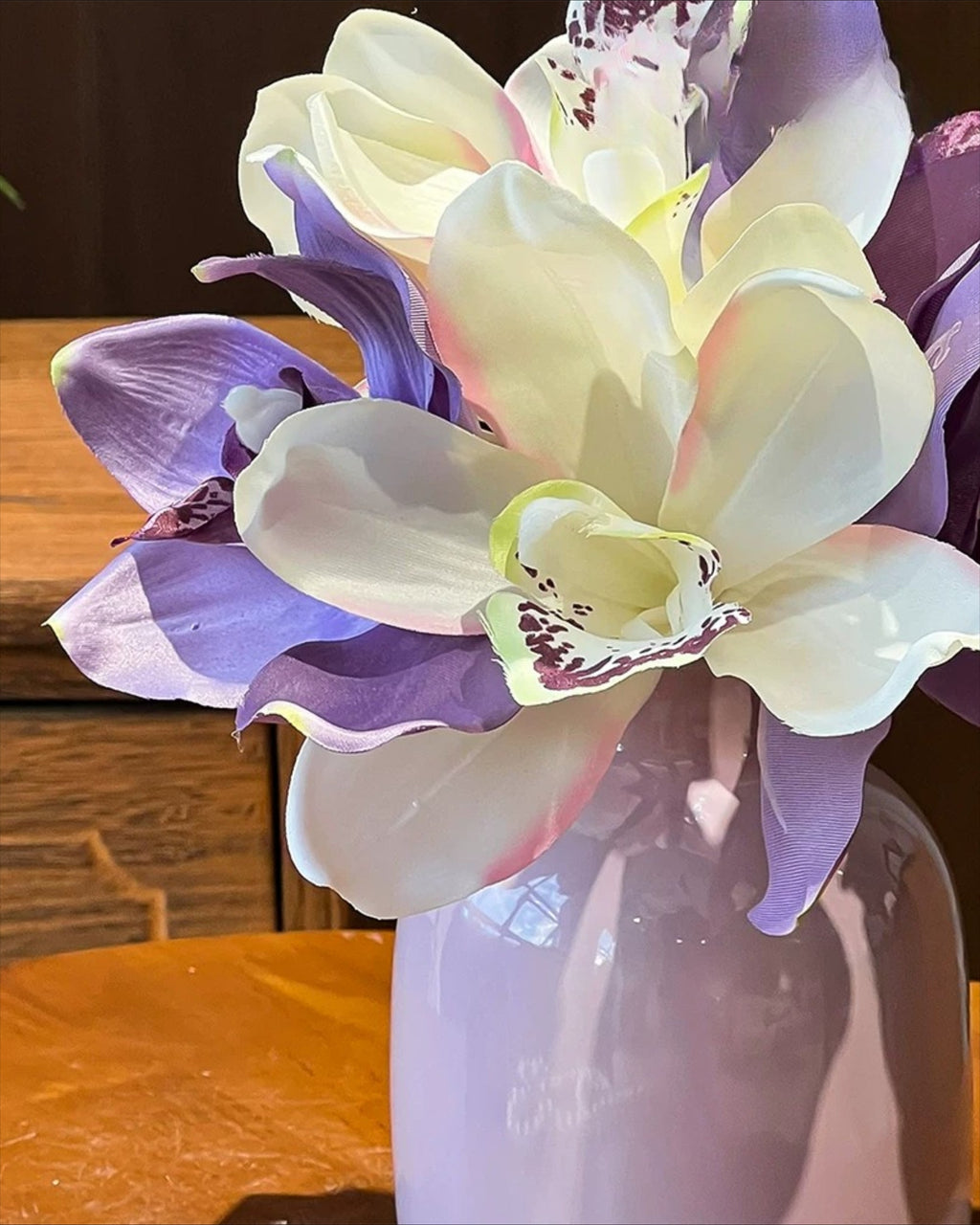 Lavender Cymbidium Faux Floral Arrangement