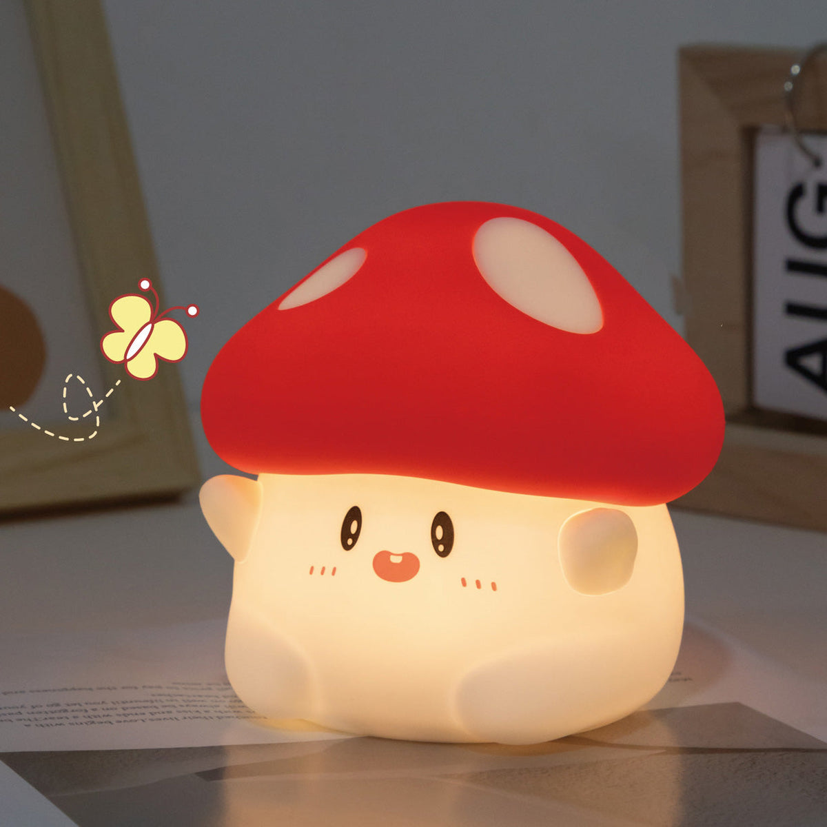 Maetiva® Squishy Silicone Adorable Mushroom LED Night Light - Perfect Gift for Kids and Girls