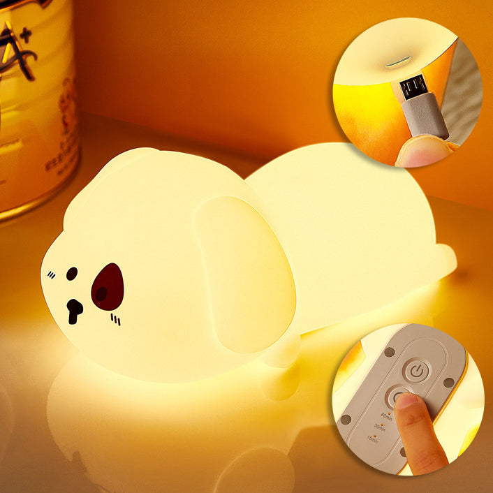 Maetiva® Adorable Puppy Night Light LED Squishy Silicone Tap Lamp Best Gift for Baby and Girl