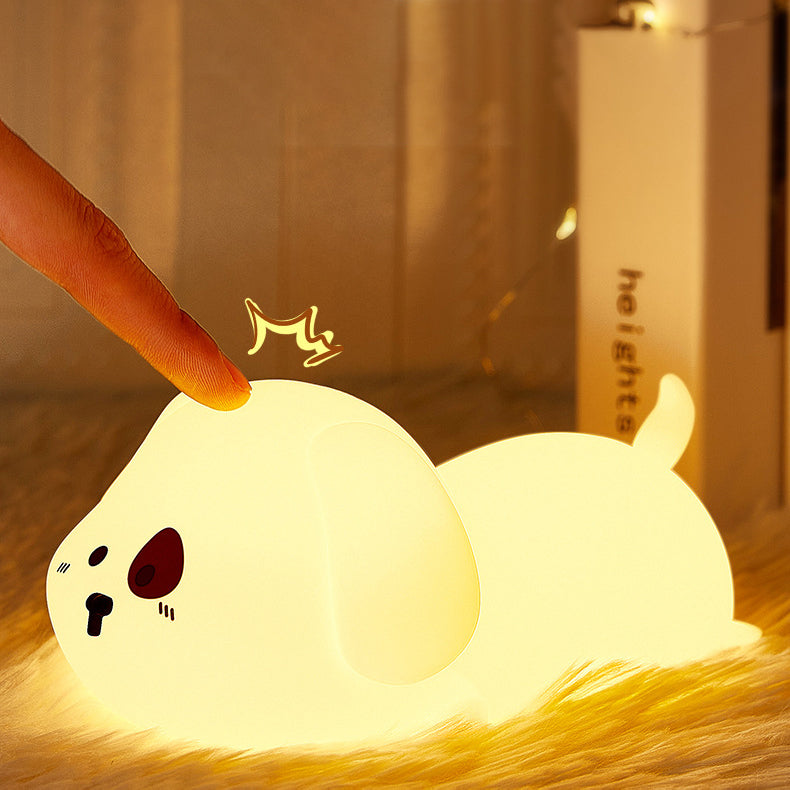 Maetiva® Adorable Puppy Night Light LED Squishy Silicone Tap Lamp Best Gift for Baby and Girl