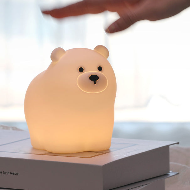 Maetiva® Squishy Silicone Little White Bear LED Night Light - Perfect Gift for Kids and Girls