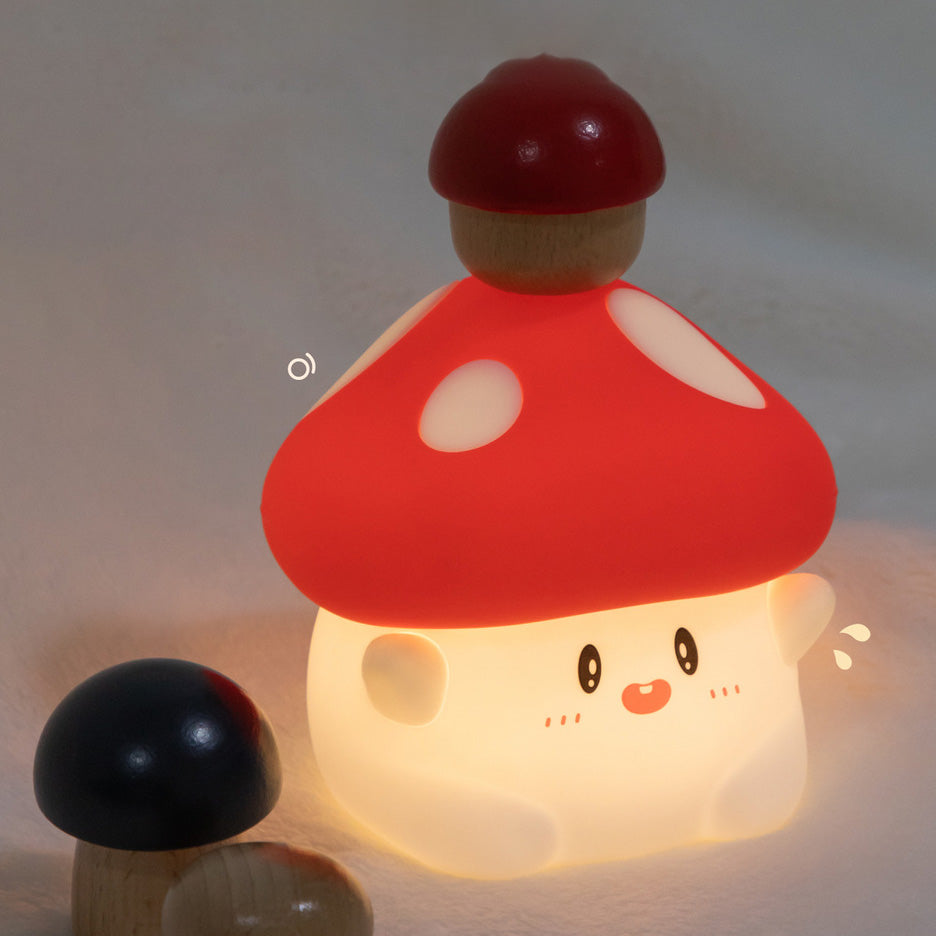 Maetiva® Squishy Silicone Adorable Mushroom LED Night Light - Perfect Gift for Kids and Girls