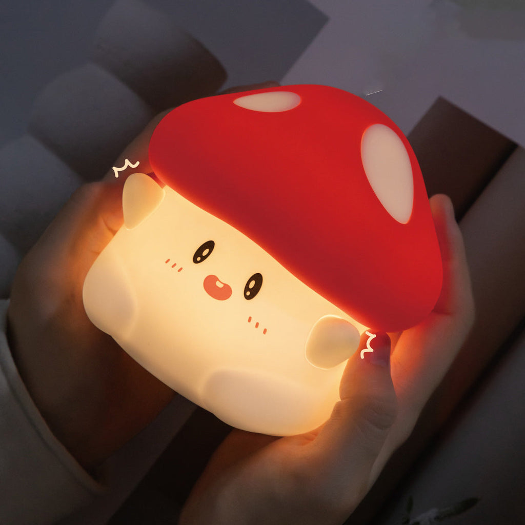 Maetiva® Squishy Silicone Adorable Mushroom LED Night Light - Perfect Gift for Kids and Girls
