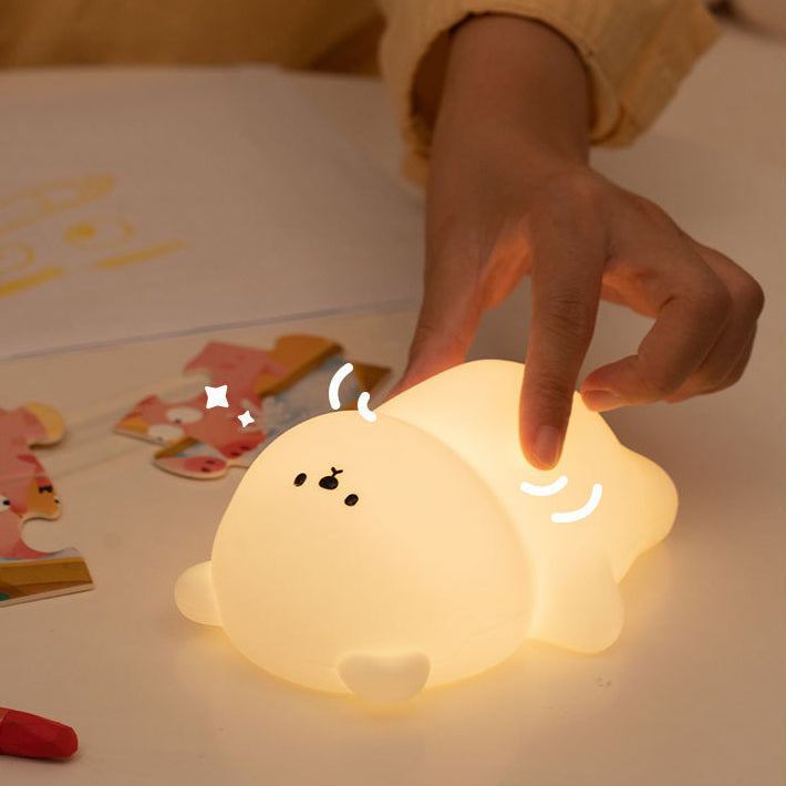 Maetiva® Breathing Bear Snuggly  Squishy Silicone Sleeping Companion Sound LED Night Light Perfect Gift