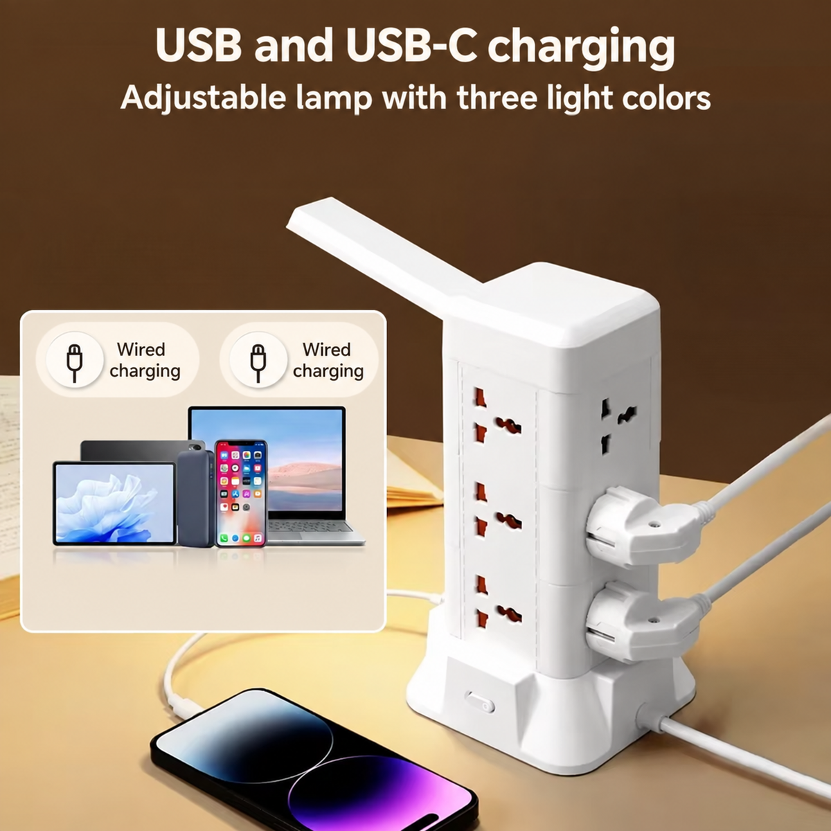Desk Hero Lamp and Charging Tower