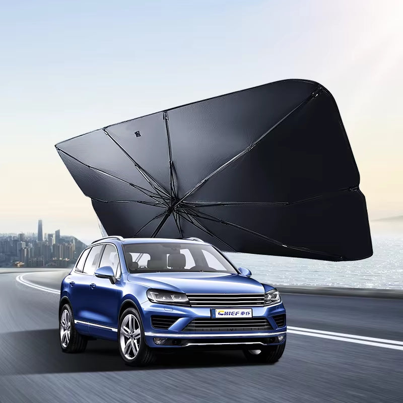 Car Windshield Sunshade — Foldable UV Protection, Reflective, Universal Fit, Heat Blocker, Easy Install