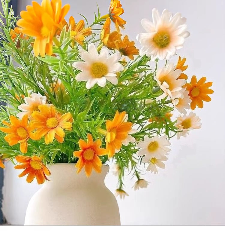 Minimalist Sunset Daisy Tabletop Faux Floral Arrangement