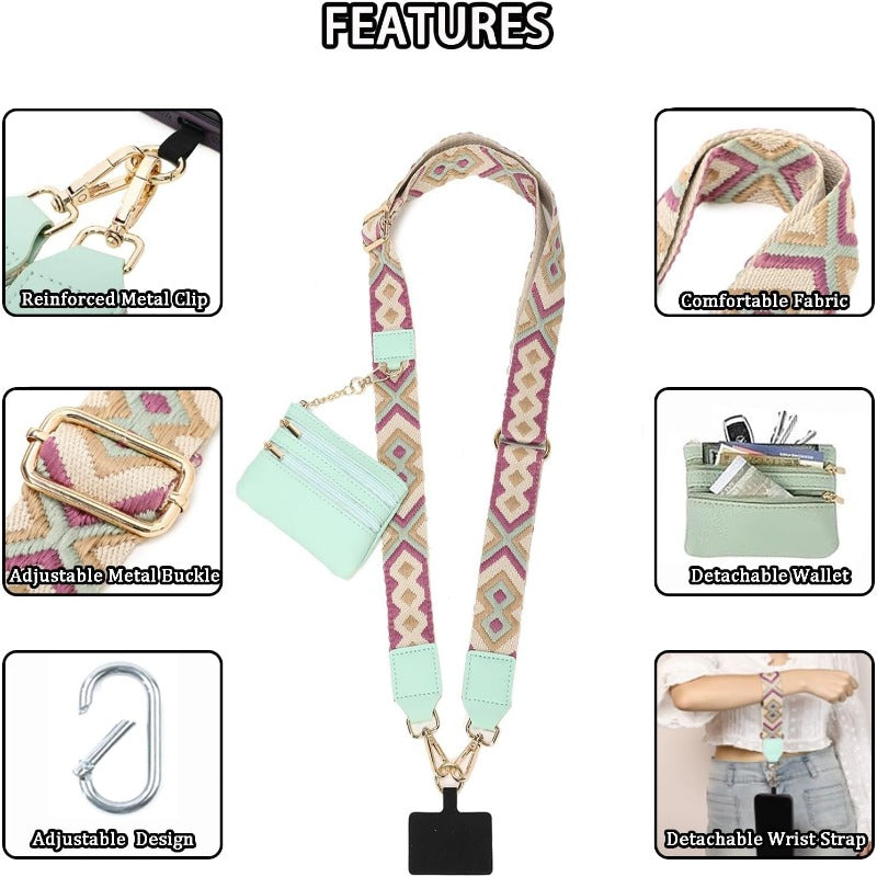 Stylish Crossbody Phone Lanyard with Detachable Mini Wallet