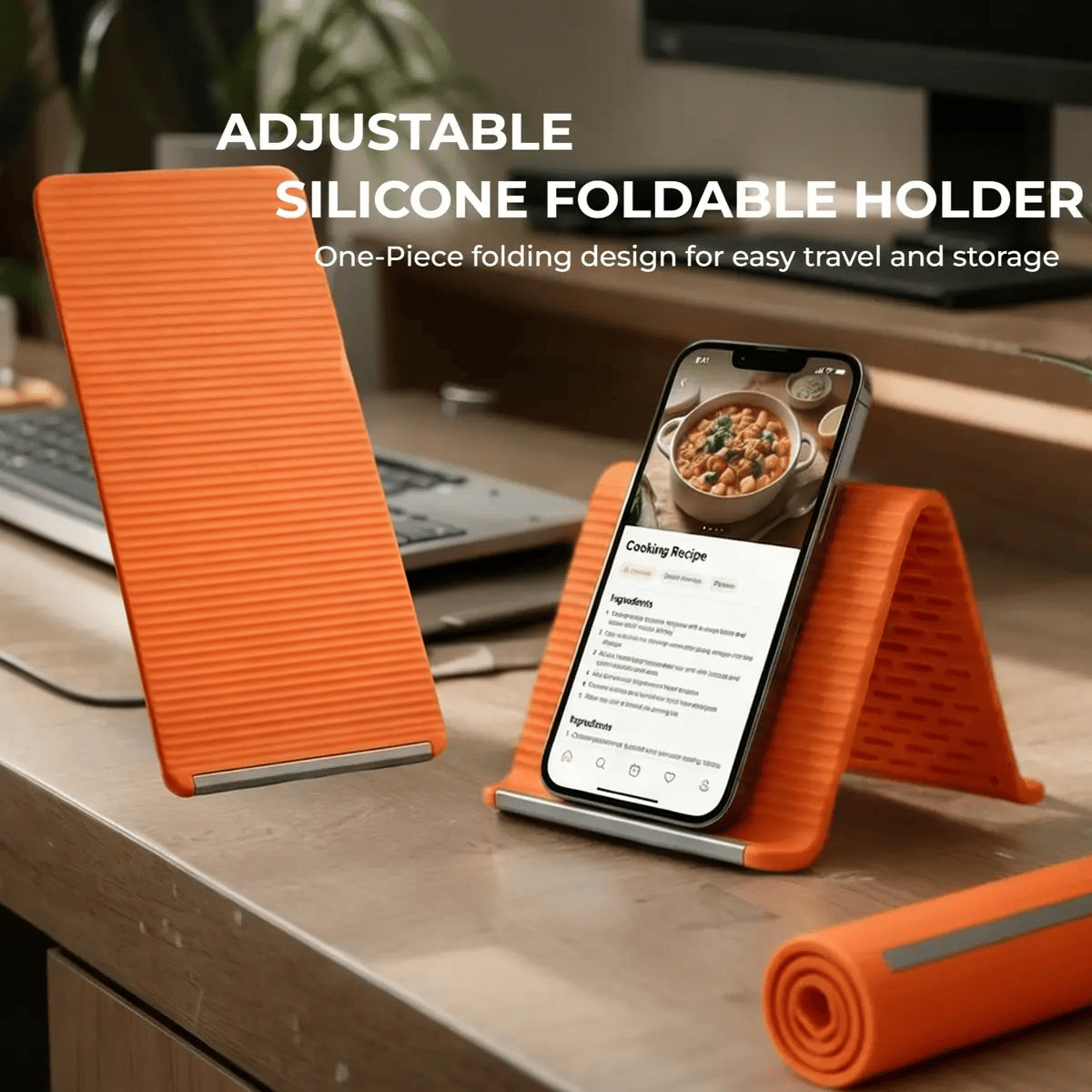 Flexible silicon  Phone holder stand, Bendable Rollable Foldable Design